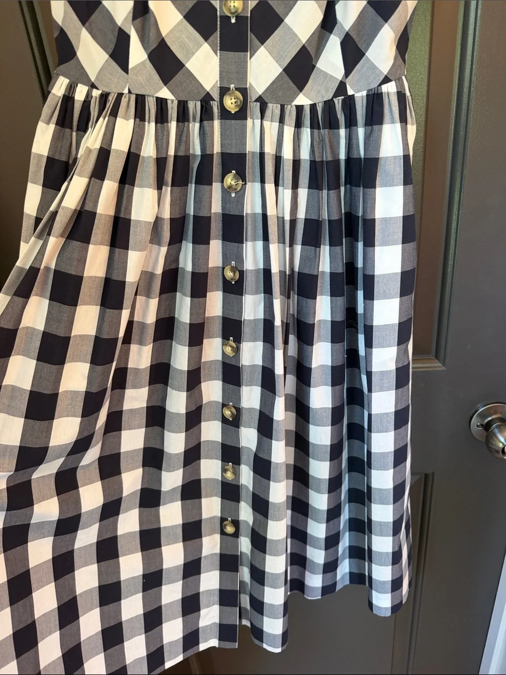 J. Crew Robin Navy & White Gingham Sleeveless Shirtdress Size 4T